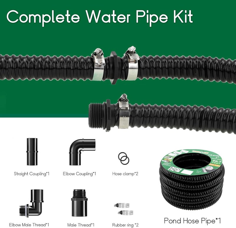 Longrun Pond Tubing 1.25 Inch 1-1/4'' Diameter, 23.6 Feet Long Corrugated Flexible Hose Pipe, Pool PVC Tube for Garden Ponds Waterfalls Camping Caravans Filters Drainage Marine - Image 4